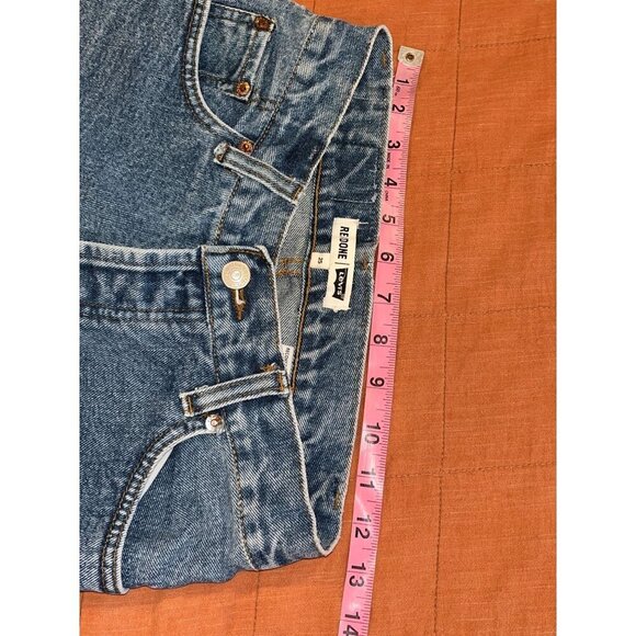 Re/Done Levis High-Rise Wide-Leg Raw Hem Jeans  Womens Size 25 - Picture 15 of 15